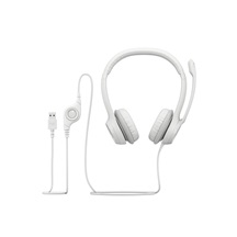 Logitech Headset H390, drátový, USB, bílá