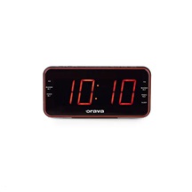 Orava radiobudík s velkým červeným LED displejem, funkce SNOOZE, SLEEP, DIMMER, nabíjení externího zařízení