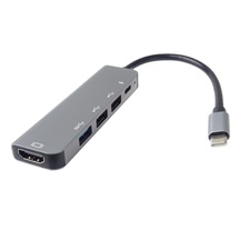 PremiumCord Adaptér USB-C na HDMI + USB3.0 + 2x USB2.0 + PD(power delivery)