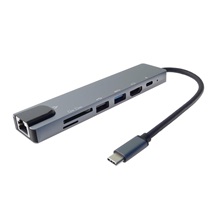PremiumCord Adaptér USB-C na HDMI + USB3.0 + USB2.0 + PD + SD/TF + RJ45