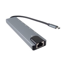 PremiumCord Adaptér USB-C na HDMI + USB3.0 + USB2.0 + PD + SD/TF + RJ45