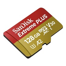 SanDisk micro SDXC karta 128GB Extreme PLUS (200 MB/s Class 10, UHS-I U3 V30) + adaptér