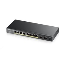 Zyxel GS1100-10HP v2 10-port Desktop Gigabit PoE Switch, 8x gigabit PoE RJ45, 2x SFP, 120W PoE budget