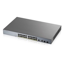 Zyxel GS1350-26HP 26 Port smart managed CCTV PoE switch, long range, 375W, 24x GbE, 2x combo RJ45/SFP