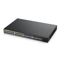 Zyxel GS1900-48HP v2 50-port Gigabit Web Smart PoE switch, 48x gigabit RJ45 (z toho 24x PoE), 2x SFP, PoE budget 170W