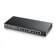 Zyxel GS1900-8HP v3 8-port Desktop Gigabit Web Smart PoE switch: 8x Gigabit metal, IPv6, PoE budget 70W, fanless