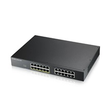 Zyxel GS1915-24EP, 24-port GbE, 12 port PoE, 130 Watt 802.3at, rackmount, fanless, Smart hybrid mode Switch, standalone
