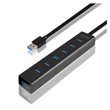 AXAGON HUE-SA7BP, 7x USB 3.0 ALU CHARGING hub, vč. AC adaptéru, kabel USB-A 40cm