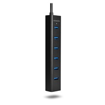 AXAGON HUE-SA7BP, 7x USB 3.0 ALU CHARGING hub, vč. AC adaptéru, kabel USB-A 40cm