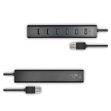 AXAGON HUE-SA7BP, 7x USB 3.0 ALU CHARGING hub, vč. AC adaptéru, kabel USB-A 40cm