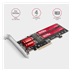 AXAGON PCEM2-ND, PCIe x8 řadič - 2x M.2 NVMe M-key slot, RAID, podpora desek bez bifurkace, vč. LP