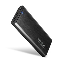 AXAGON EEM2-SB2, USB-C 3.2 Gen 2 - M.2 NVMe & SATA SSD kovový RAW box, bezšroubkový, černý