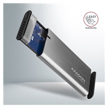 AXAGON EEM2-SB2, USB-C 3.2 Gen 2 - M.2 NVMe & SATA SSD kovový RAW box, bezšroubkový, černý