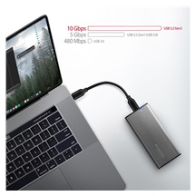 AXAGON EEM2-SB2, USB-C 3.2 Gen 2 - M.2 NVMe & SATA SSD kovový RAW box, bezšroubkový, černý