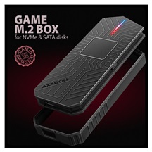 AXAGON EEM2-GAM, USB-C 10Gbps - NVMe & SATA SSD GAME M.2 box, bezšroubkový