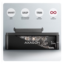AXAGON ADSA-FPX, USB-C 10Gbps - SATA 6G, 2.5"/3.5" SSD/HDD FAST PORT X adaptér, vč. AC napáječe