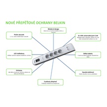 BELKIN SurgeStrip přep.ochrana,4 zásuvky,525J,2USB