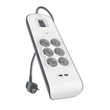 BELKIN SurgeStrip přep.ochrana,6 zásuvek,650J,2USB