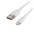 BELKIN kabel oplétaný USB-A - Lightning, 2m, bílý