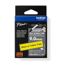 HSE-621E - černý tisk na žluté, šířka 9,0 mm