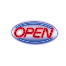 Dekorativní PLEXI LED neon Open modro-červený