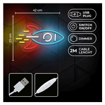 Dekorativní PLEXI LED neon Raketa multicolor