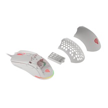 Genesis herní optická myš KRYPTON 750/RGB/8000 DPI/Herní/Optická/8 000 DPI/Drátová USB/Bílá