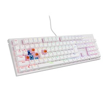 Genesis herní mechanická klávesnice THOR 303/RGB/Outemu Peach Silent/Drátová USB/US layout/Bílá