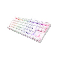 Genesis tichá herní klávesnice THOR 303/TKL/RGB/Outemu Peach Silent/Drátová USB/US layout/Bílá
