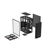 PC skříň Fury SHOBO/Midi Tower/Transpar./Černá
