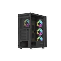 Počítačová skříň Genesis DIAXID 605 ARGB/Midi Tower/Transpar./Černá