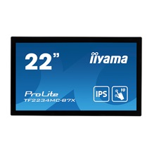 22" iiyama TF2234MC-B7X: IPS, FullHD, capacitive, 10P, 350cd/m2, VGA, DP, HDMI, IP65, černý