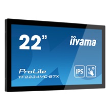 22" iiyama TF2234MC-B7X: IPS, FullHD, capacitive, 10P, 350cd/m2, VGA, DP, HDMI, IP65, černý