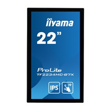 22" iiyama TF2234MC-B7X: IPS, FullHD, capacitive, 10P, 350cd/m2, VGA, DP, HDMI, IP65, černý