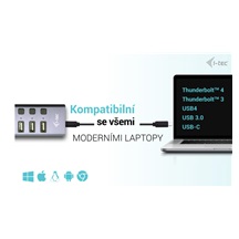i-tec USB 3.0/USB-C Charging HUB 9port LAN + Power Adapter 60W