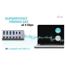 i-tec USB 3.0/USB-C Charging HUB 9port LAN + Power Adapter 60W