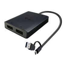 i-tec USB-A/USB-C Dual 4K DP Video Adapter