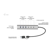 i-tec USB-C/USB-A Charging Metal HUB 7 Port (3x USB-C, 4x USB-A)