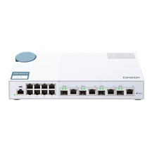 QNAP řízený switch QSW-M408-4C (12 portů: 8x Gigabit port + 4x 10G SFP+ / 10GbE kombo porty)