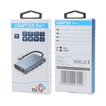 TB Touch USB C 8v1 - HDMI 2x, USB, VGA, RJ45, PD