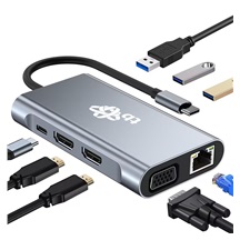 TB Touch USB C 8v1 - HDMI 2x, USB, VGA, RJ45, PD