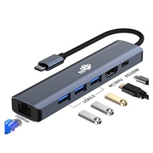 TB Touch USB C 6v1 - HDMI, USBx3, PD, RJ-45