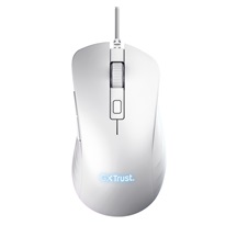 Trust GXT924W YBAR+/Herní/Optická/Pro praváky/25 600 DPI/Drátová USB/Bílá