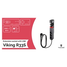 Prodlužovací zásuvka s USB Viking R33S