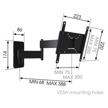 MA2040 Dvojité rameno Vogel's pro TV 19-40"
