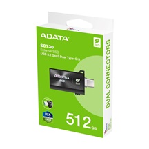 ADATA Externí SSD SC730 512GB, USB-C/A, USB 3.2 Gen2, černá