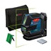 Bosch GLL 2-15 G čárový laser, pracovní dosah až 15 m, přesnost +/-0,3 mm/m, 4× baterie 1,5 V LR6 (AA)
