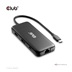 Club3D Dokovací stanice USB-C 8v1, 1xHDMI, 1xDP, 1xUSB-C, 2xUSB, 1xRJ45, černá