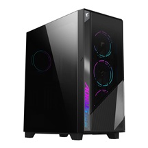 GIGABYTE case AORUS C500 GLASS, bez zdroje, průhledná bočnice, Mid Tower, černá