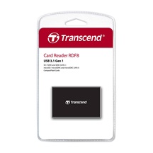 TRANSCEND Card Reader F8 + USB kabel, USB 3.0, Black